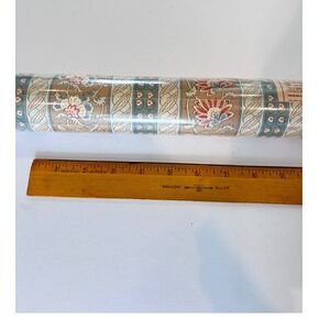 Vtg Inaltera Wallpaper Peelable PrePasted Roll Floral‎ Flowers Blue Beige 90s